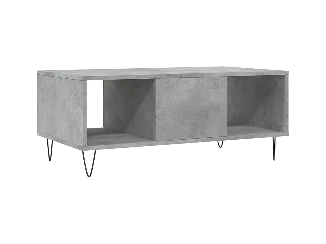 Table basse Gris béton 90x50x36,5 cm Bois d'ingénierie