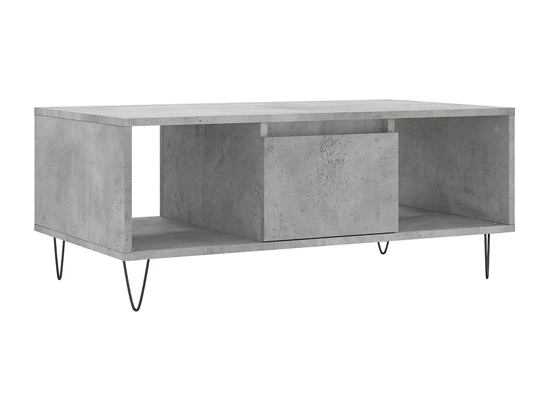 Table basse Gris béton 90x50x36,5 cm Bois d'ingénierie