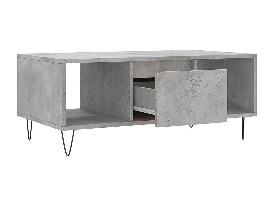 Table basse Gris béton 90x50x36,5 cm Bois d'ingénierie