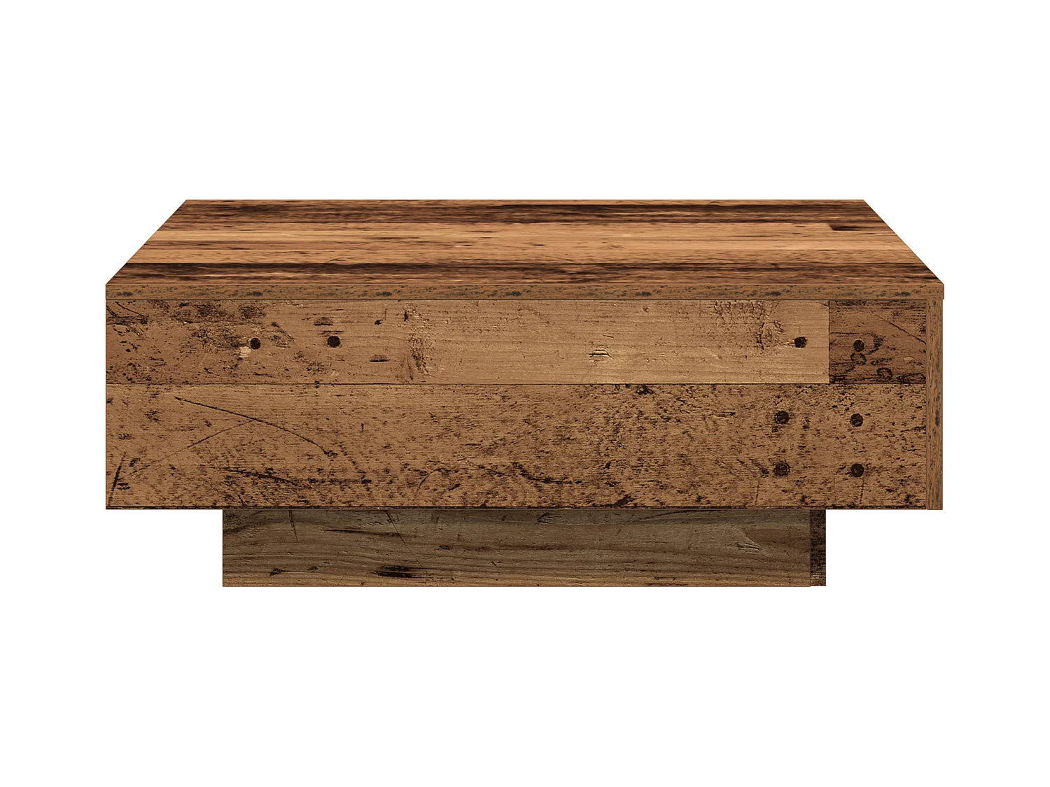 Table basse en vieux bois 80x80x31 cm en bois d'ingénierie