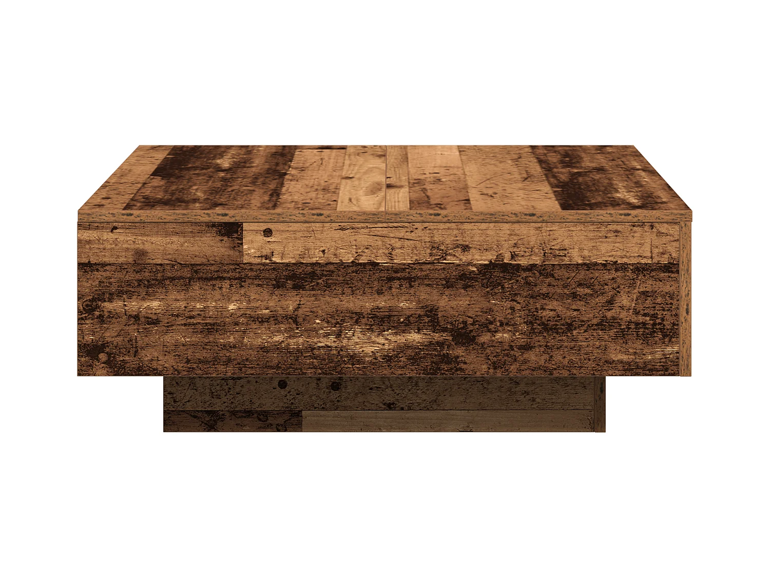 Table basse en vieux bois 80x80x31 cm en bois d'ingénierie