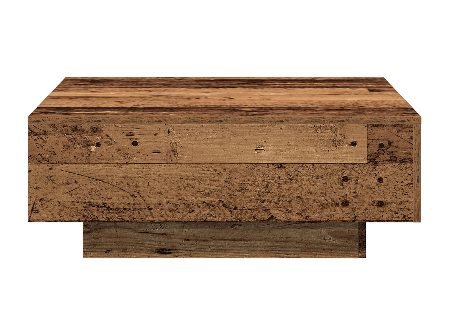 Salontafel in oud hout 80x80x31 cm in bewerkt hout