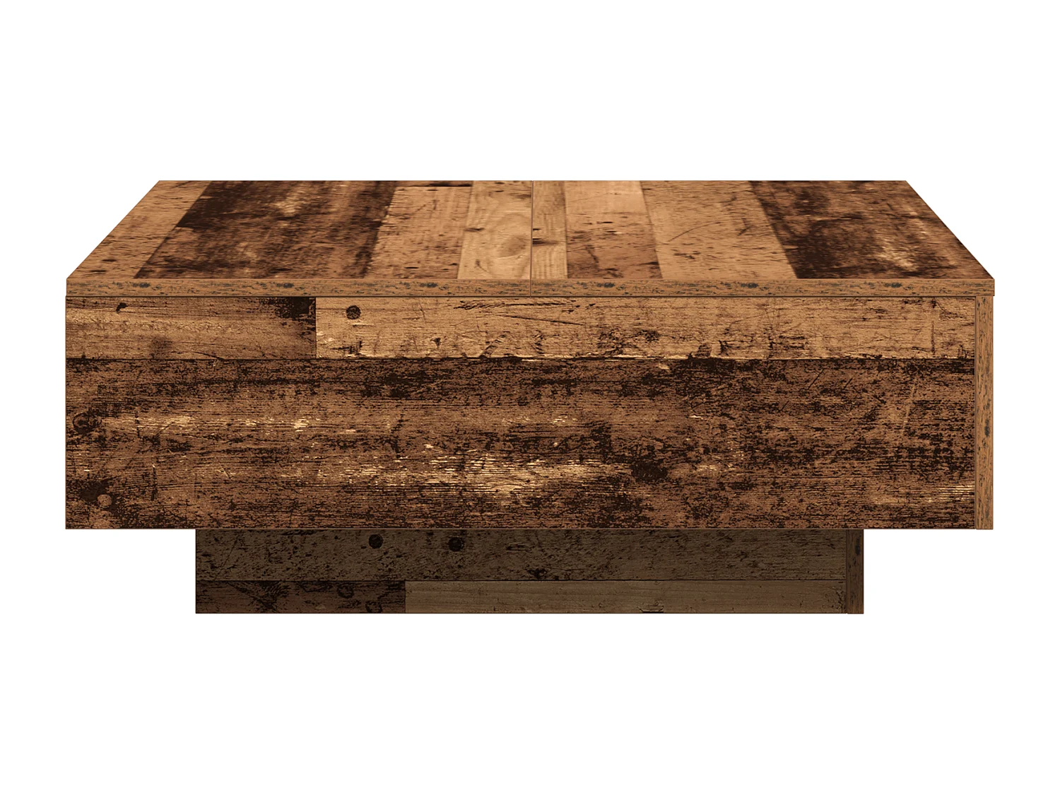 Table basse en vieux bois 80x80x31 cm en bois d'ingénierie