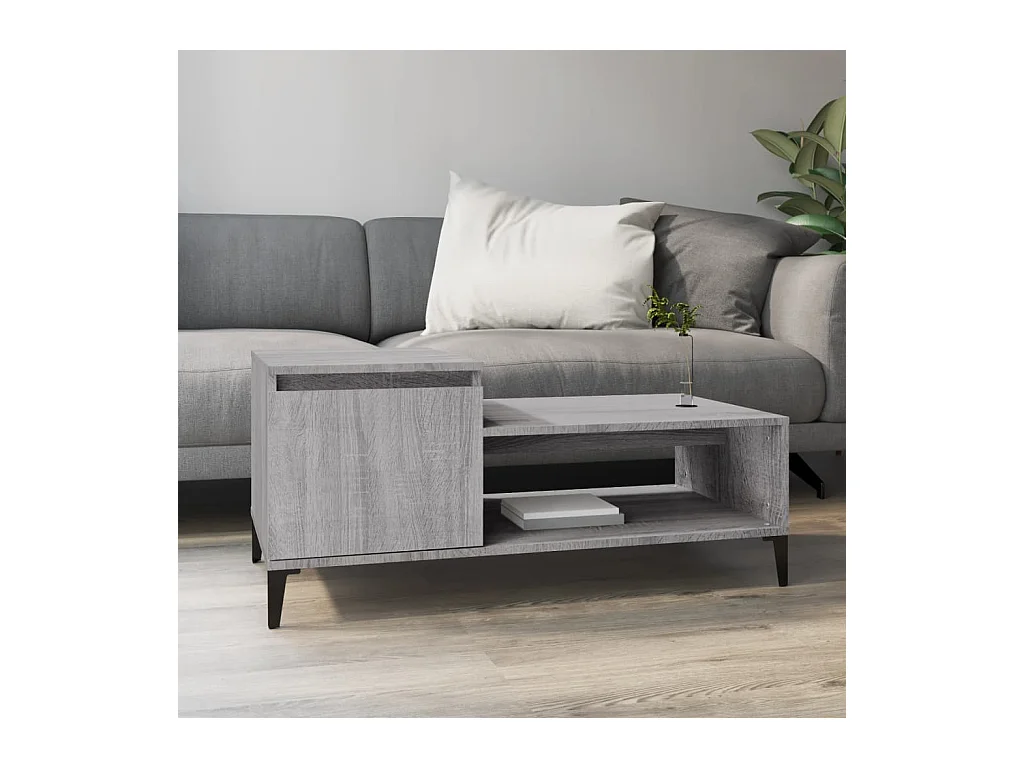Table basse Sonoma gris 100x50x45 cm Bois d'ingénierie