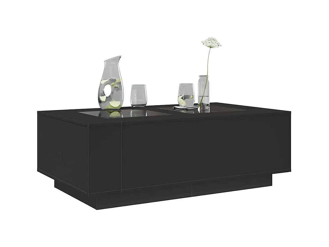 Table basse avec LED infini noir 116x69x40 cm