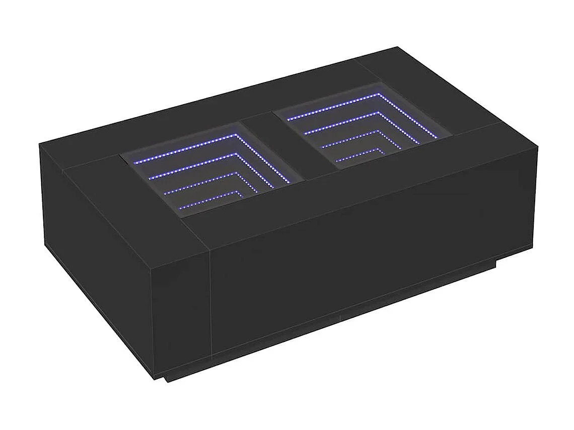 Couchtisch mit Infinity LED schwarz 116x69x40 cm