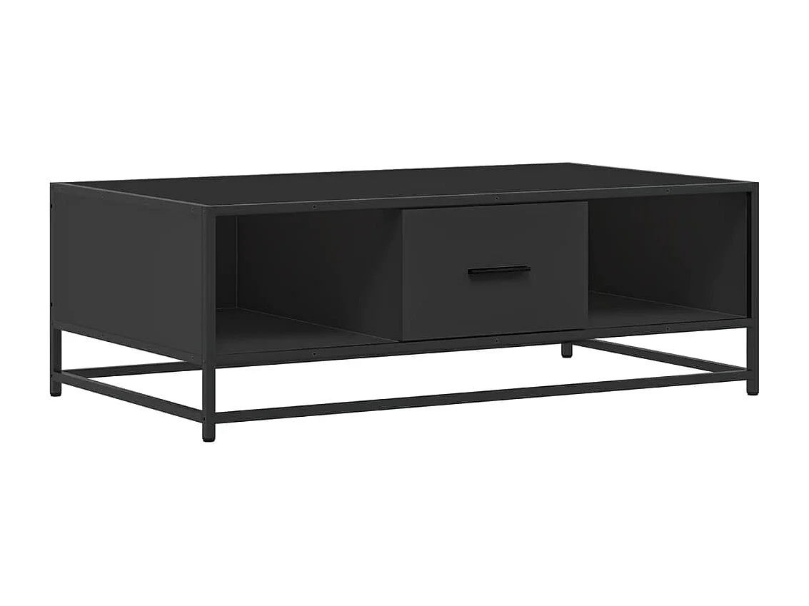 Mesa de centro negra 100x57x35 cm de madera contrachapada y metal