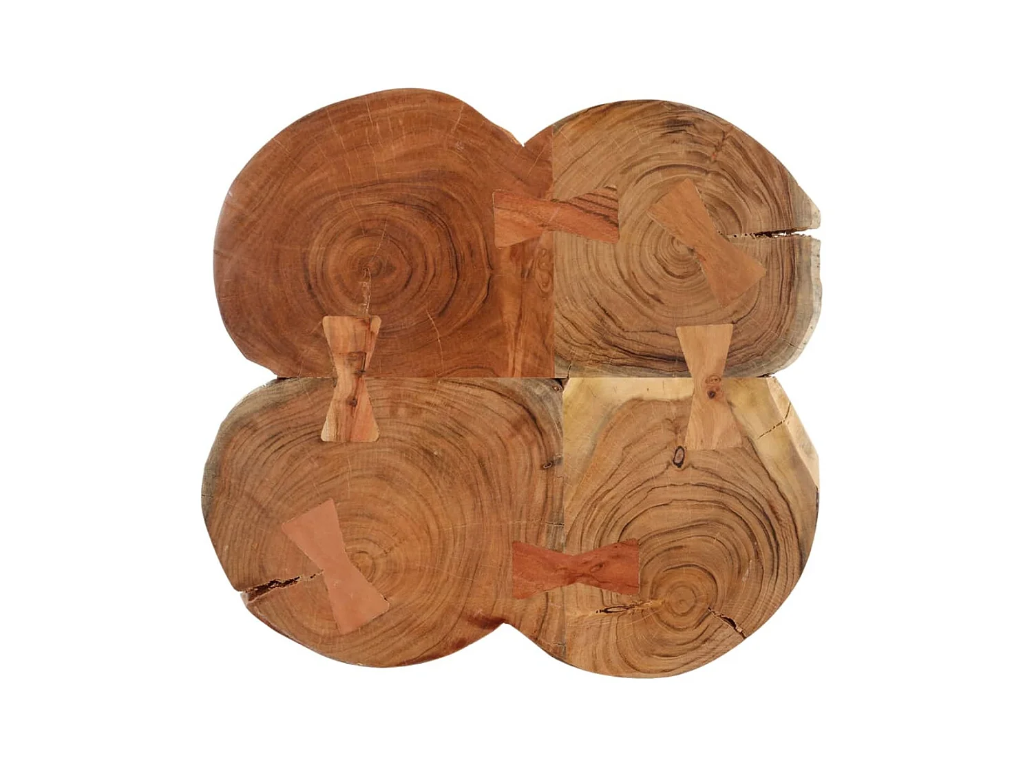 Table basse 36 cm 4 troncs bois d'acacia massif