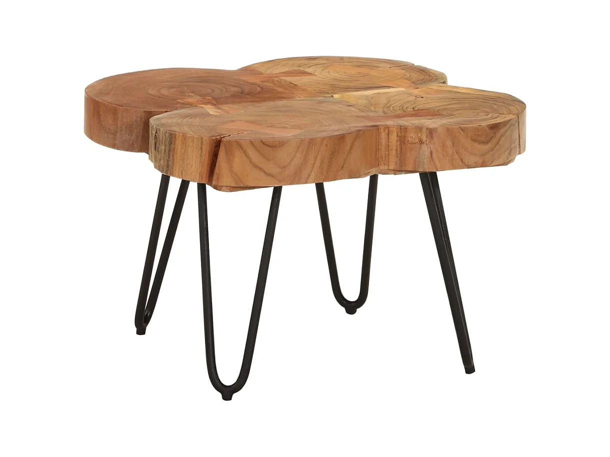 Table basse 36 cm 4 troncs bois d'acacia massif