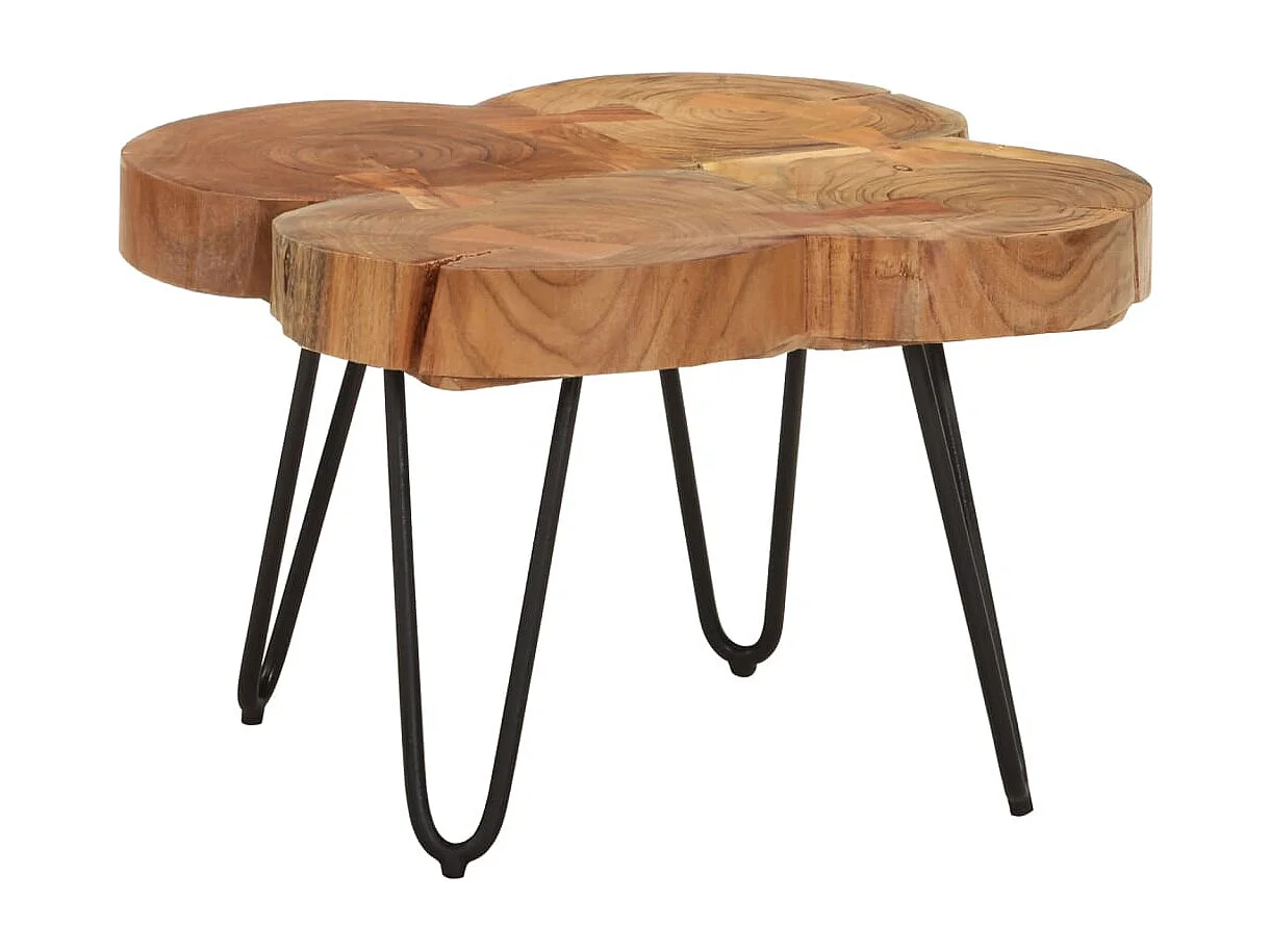 Table basse 36 cm 4 troncs bois d'acacia massif