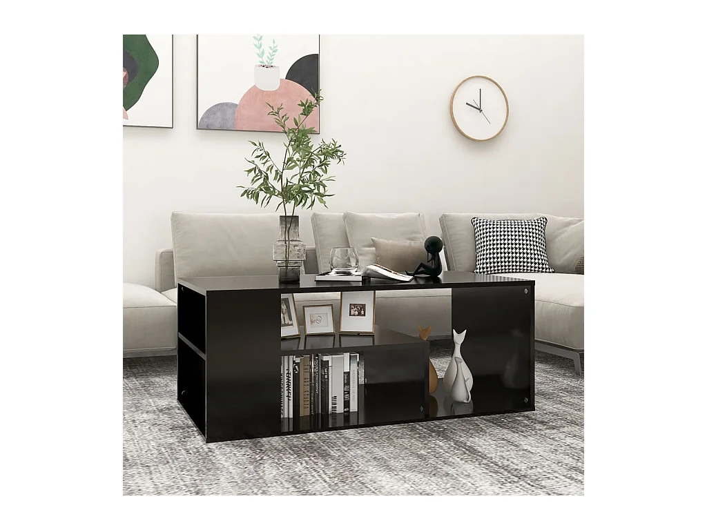 Table basse noir 100x50x40 cm bois d'ingénierie