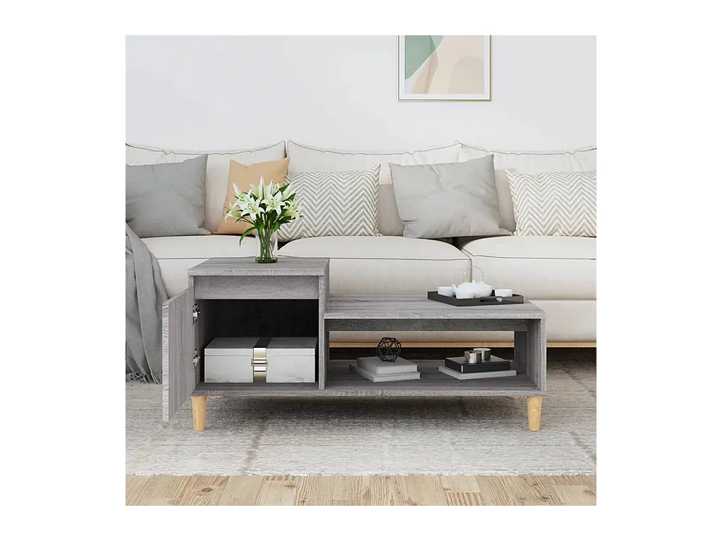 Table basse Sonoma gris 100x50x45 cm Bois d'ingénierie