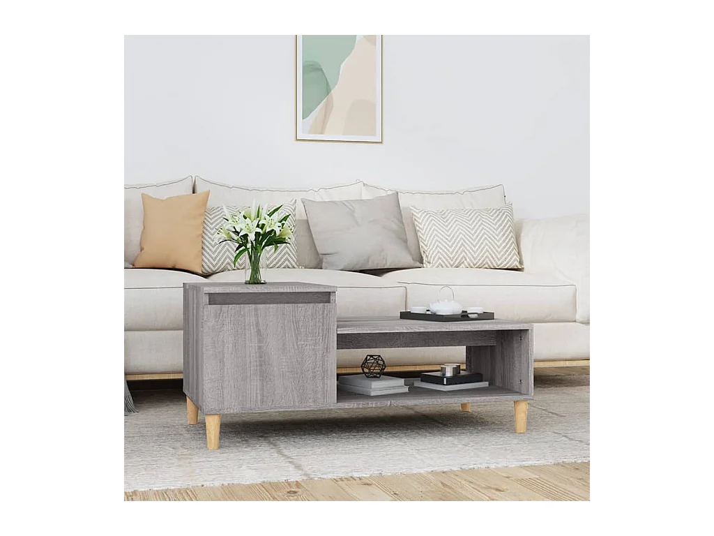 Mesa de centro Sonoma gris 100x50x45 cm Madera de ingeniería