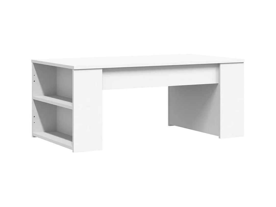 Table basse blanc 102x55x42 cm bois d'ingénierie