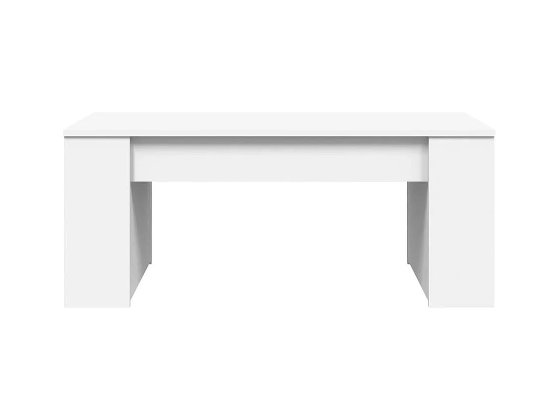 Table basse blanc 102x55x42 cm bois d'ingénierie