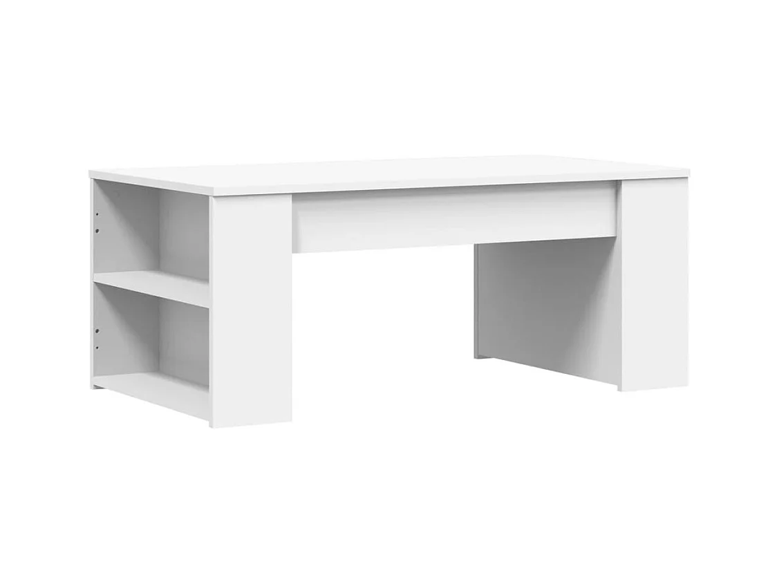 Table basse blanc 102x55x42 cm bois d'ingénierie