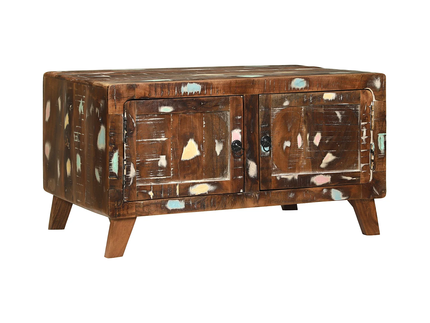 Multicolor salontafel 80x54x45 cm massief gerecycled hout