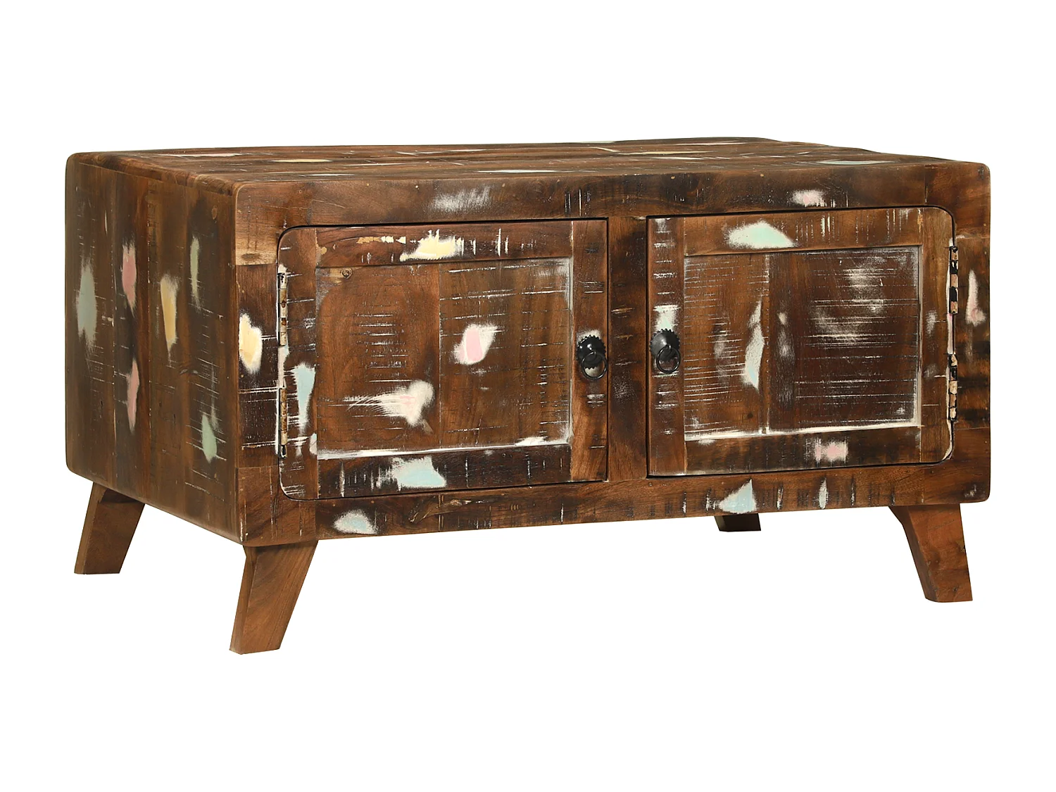 Table Basse Multicolore 80x54x45 cm Bois Massif Récupéré