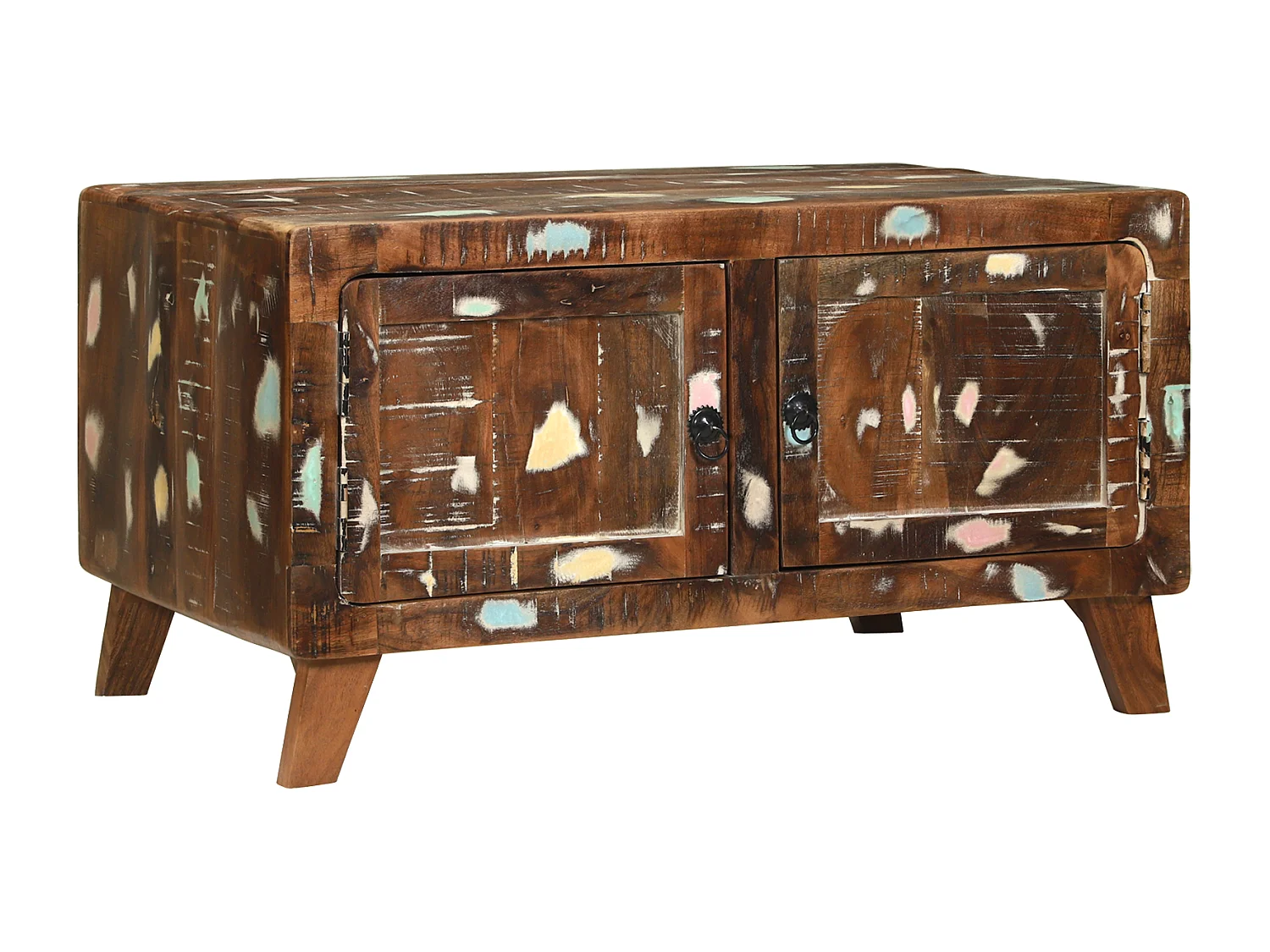 Table Basse Multicolore 80x54x45 cm Bois Massif Récupéré