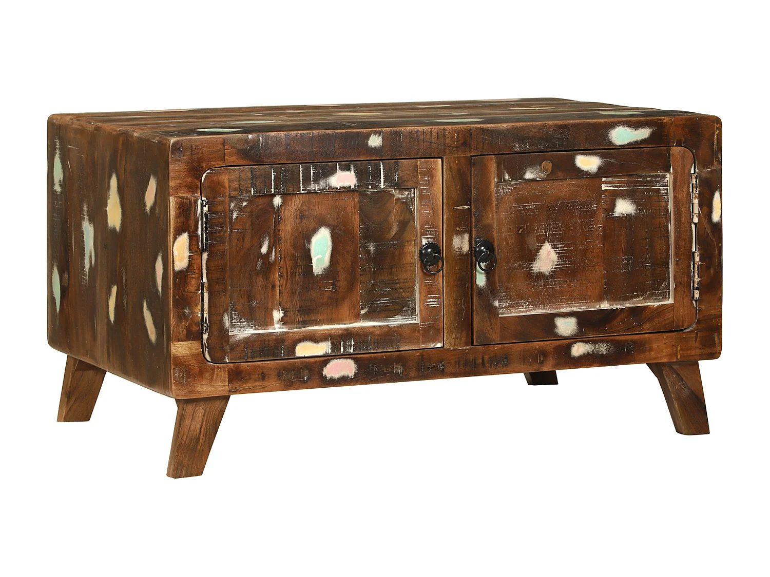 Table Basse Multicolore 80x54x45 cm Bois Massif Récupéré