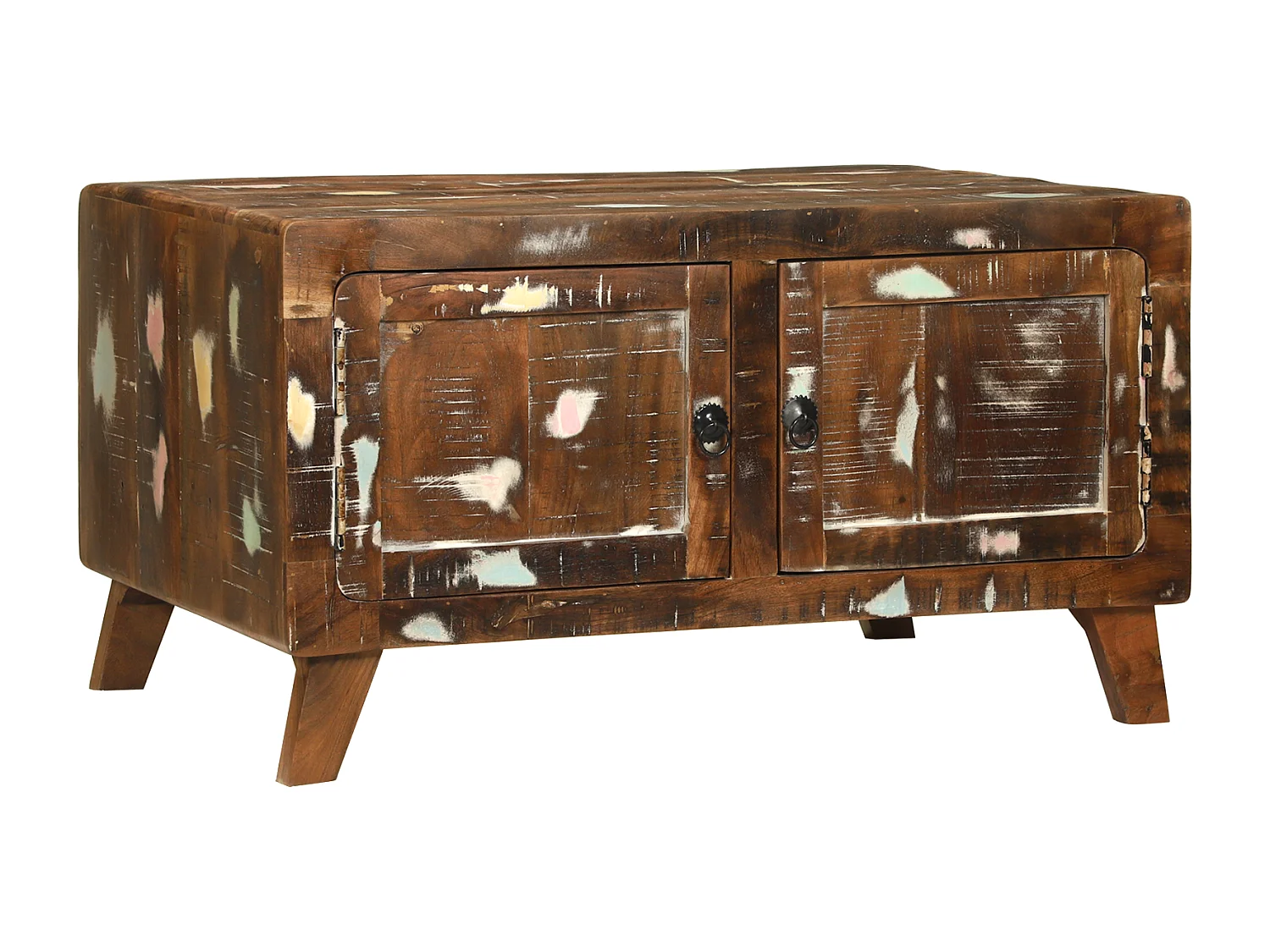 Table Basse Multicolore 80x54x45 cm Bois Massif Récupéré