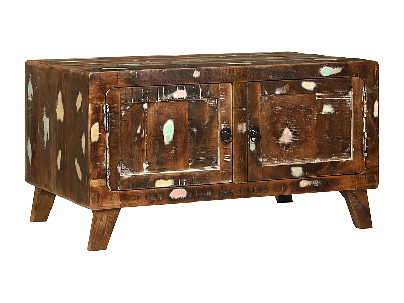 Table Basse Multicolore 80x54x45 cm Bois Massif Récupéré