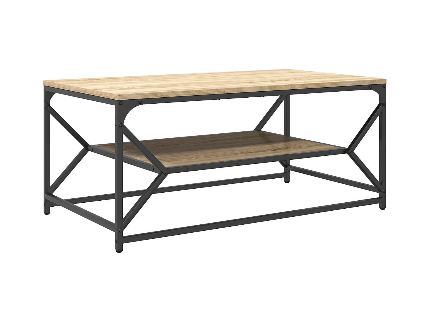 Salontafel met plank Sonoma Eiken 90x50x40 cm Bewerkt hout