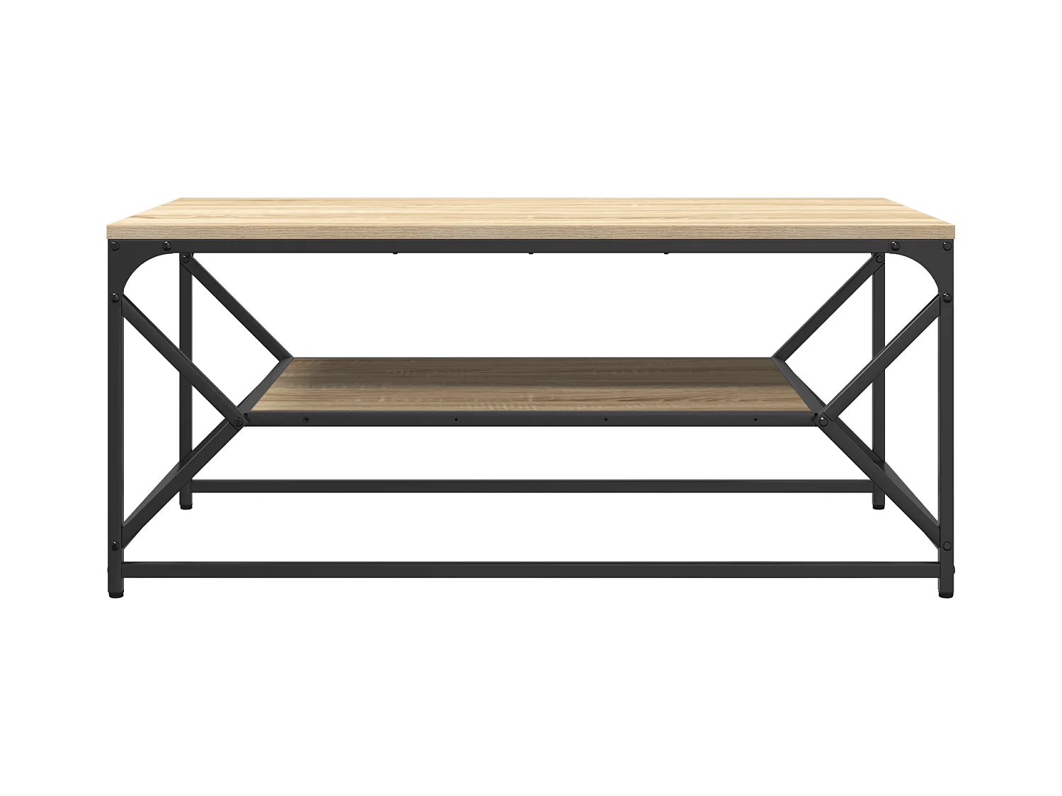 Salontafel met plank Sonoma Eiken 90x50x40 cm Bewerkt hout