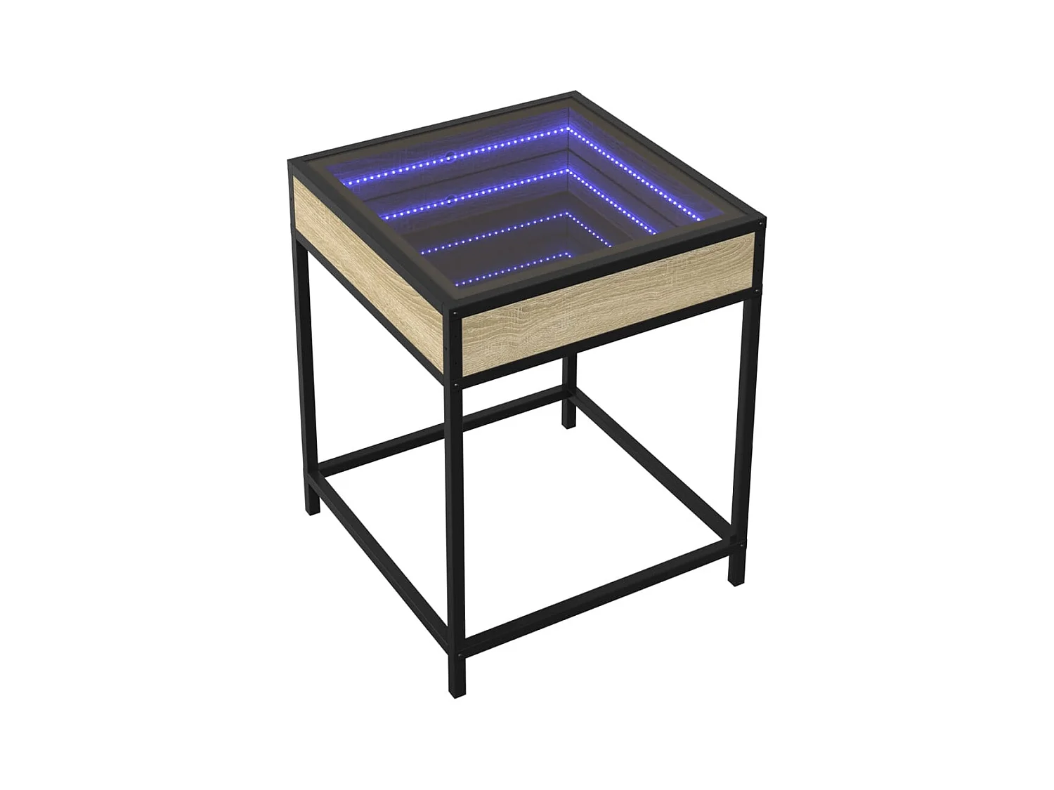 Table basse avec LED Infinity chêne sonoma 40x40x51 cm