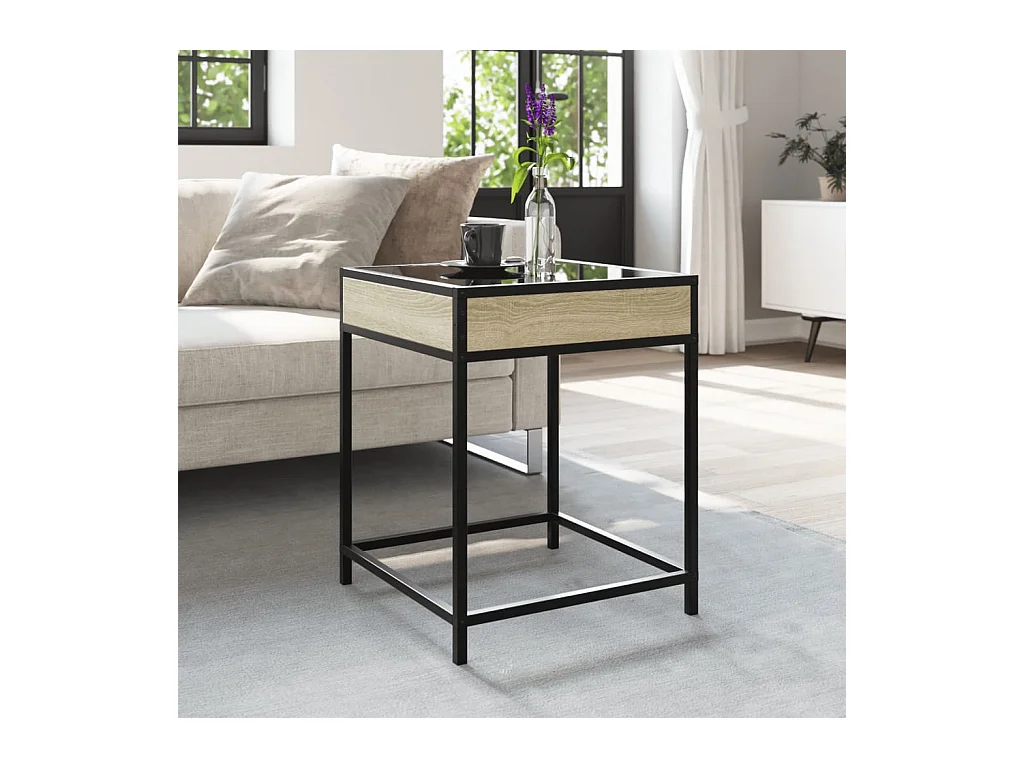 Table basse avec LED Infinity chêne sonoma 40x40x51 cm