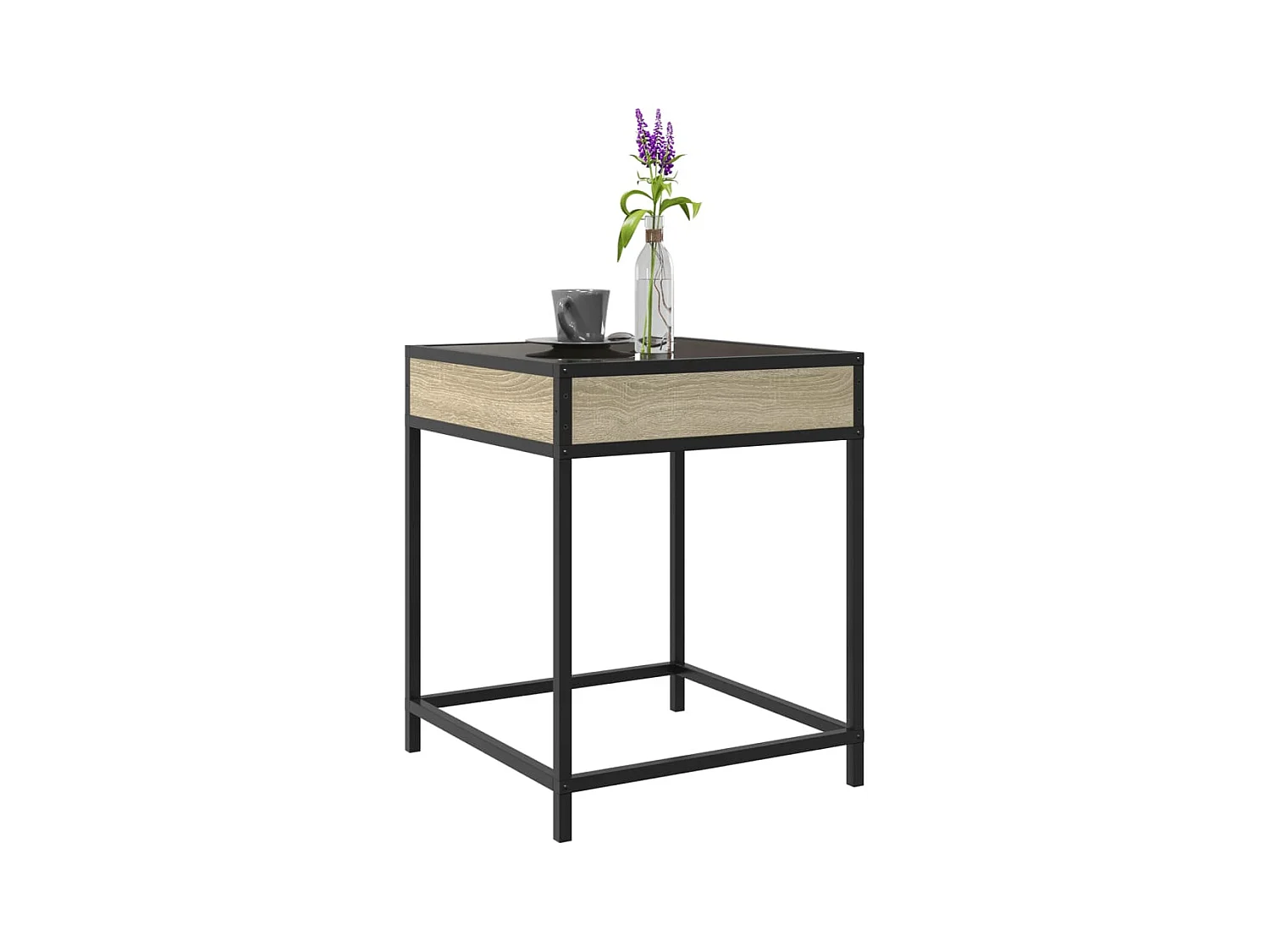 Table basse avec LED Infinity chêne sonoma 40x40x51 cm