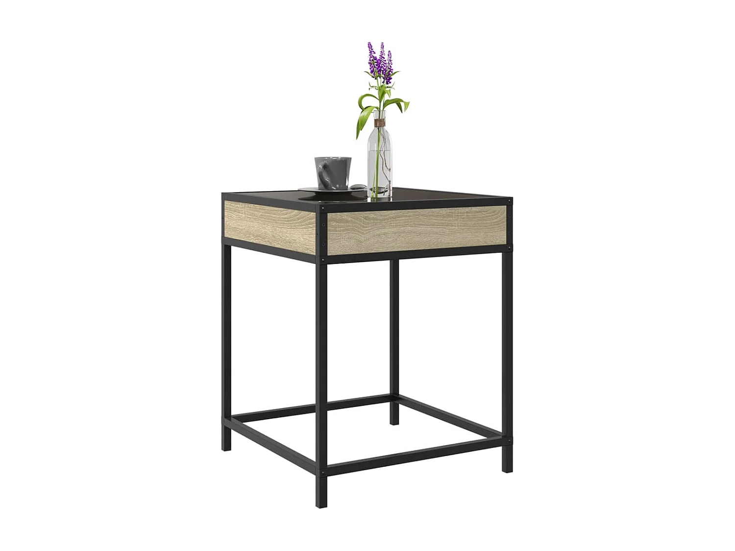 Infinity LED Couchtisch in Sonoma Eiche 40x40x51 cm