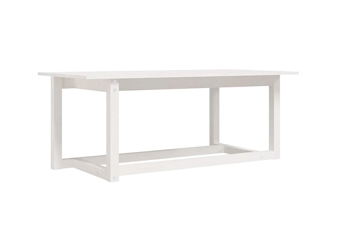 Table basse Blanc 110x55x45 cm Bois massif de pin