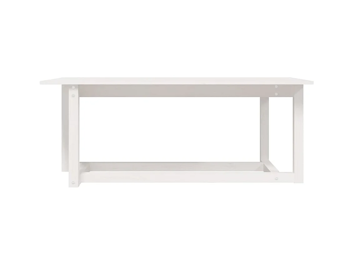 Table basse Blanc 110x55x45 cm Bois massif de pin