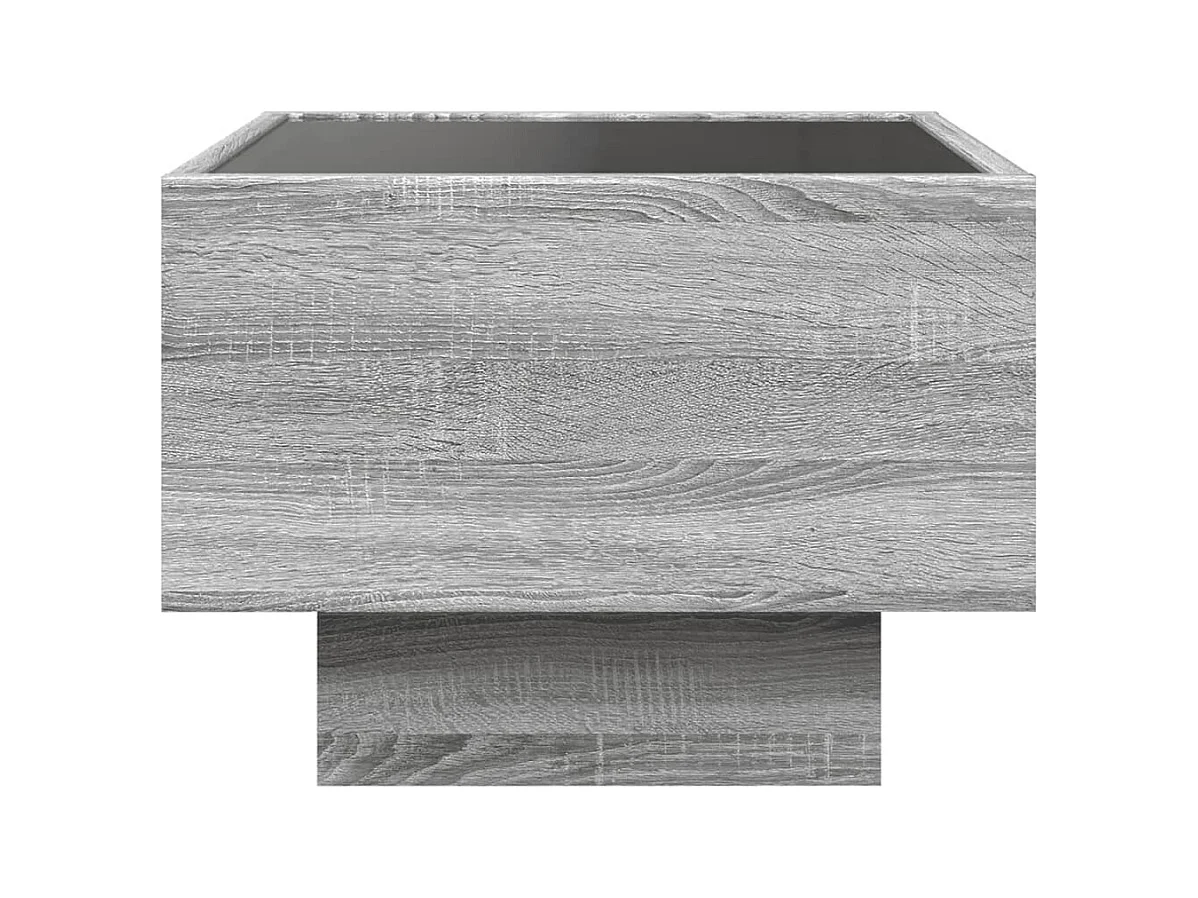 Table d'appoint et LED sonoma gris 40x40x30cm bois d'ingénierie