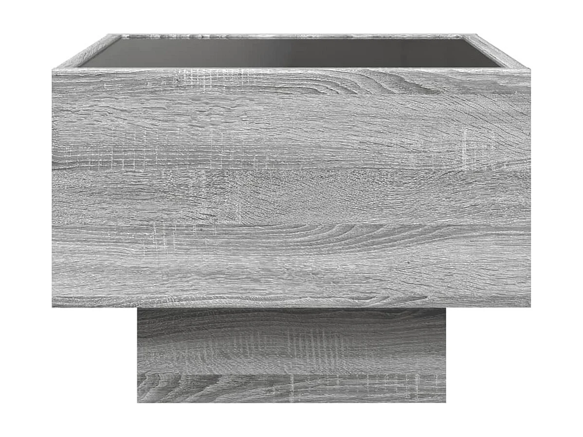 Mesa auxiliar Sonoma gris y LED 40x40x30cm Madera de ingeniería