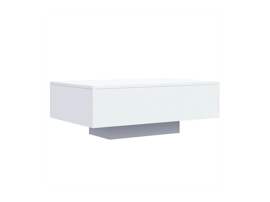 Table basse avec lumières LED blanc 85x55x31 cm