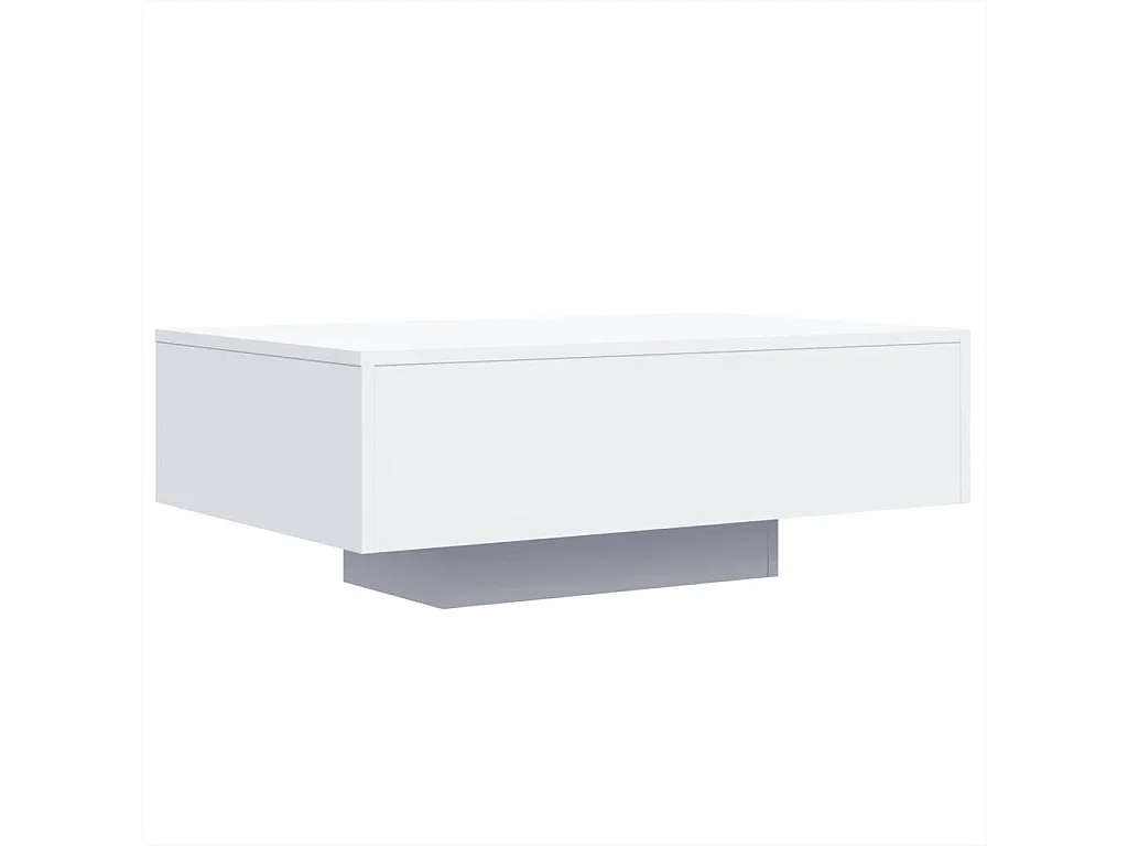 Couchtisch mit LED-Leuchten weiß 85x55x31 cm