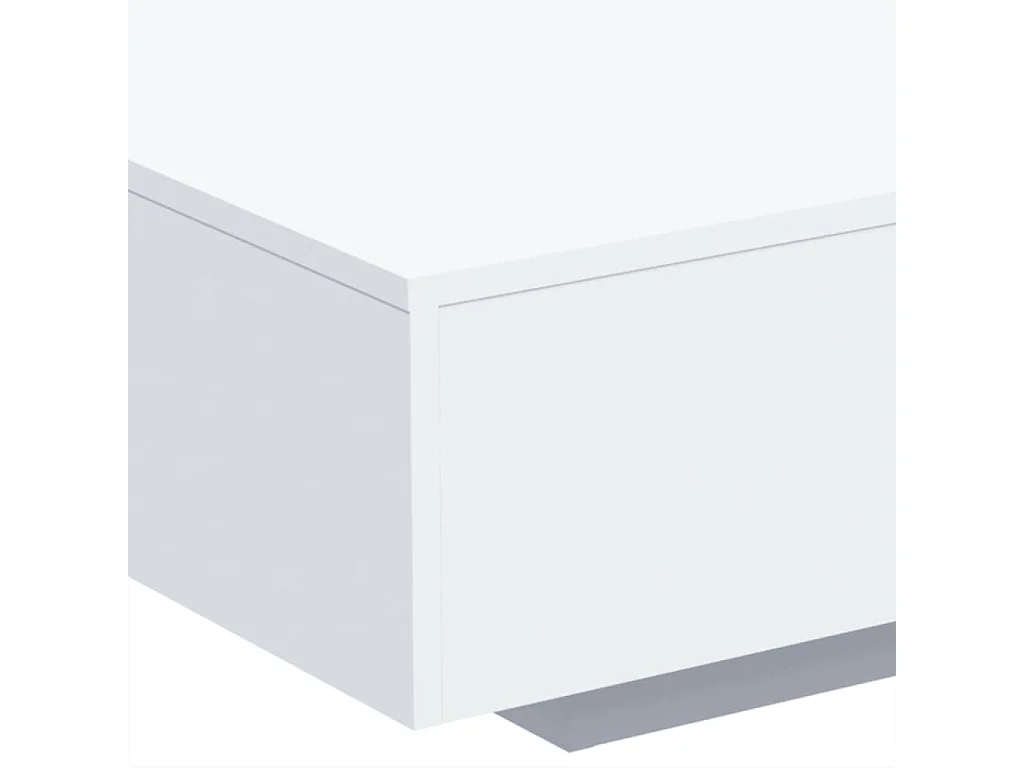 Couchtisch mit LED-Leuchten weiß 85x55x31 cm