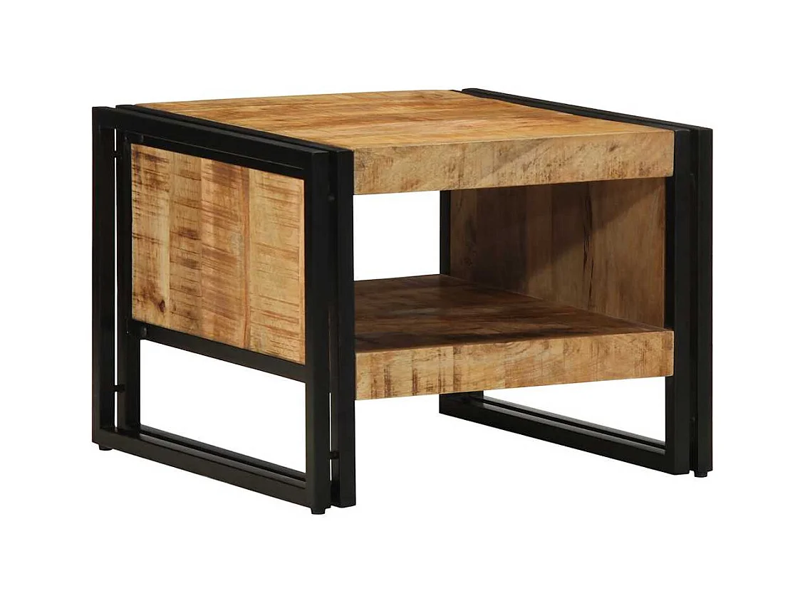 Table basse 50x50x38 cm bois de manguier massif brut
