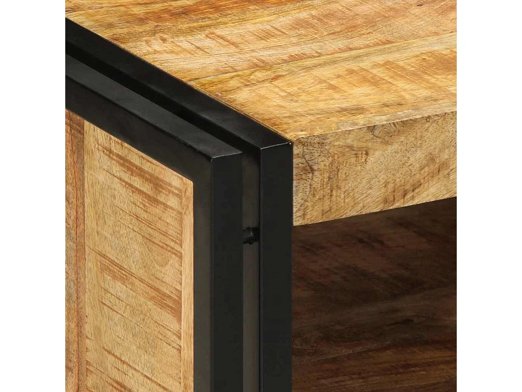 Table basse 50x50x38 cm bois de manguier massif brut