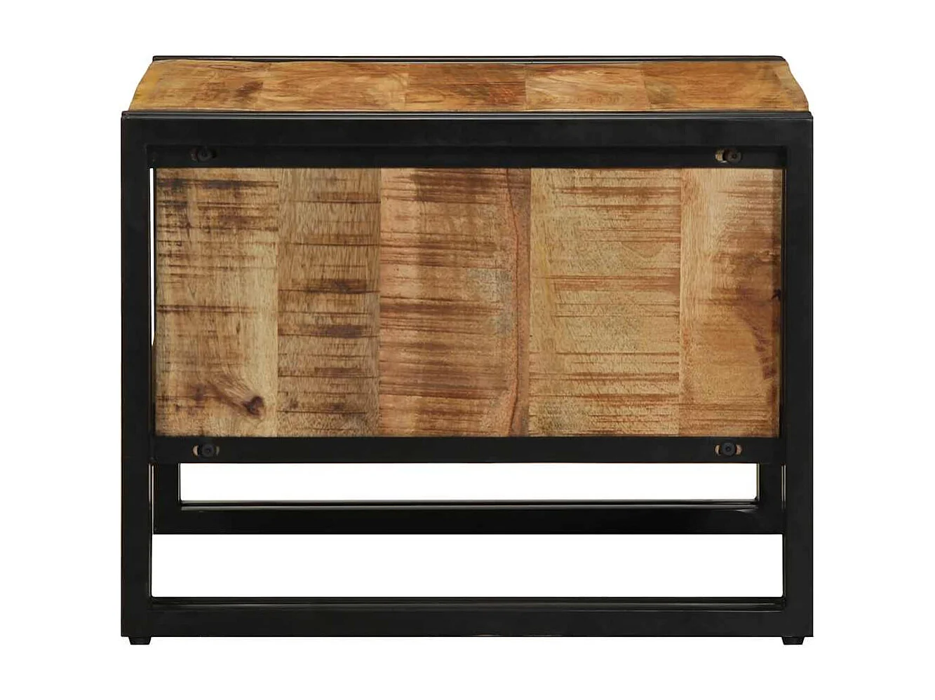 Tavolino da caffè 50x50x38 cm in legno massello di mango grezzo