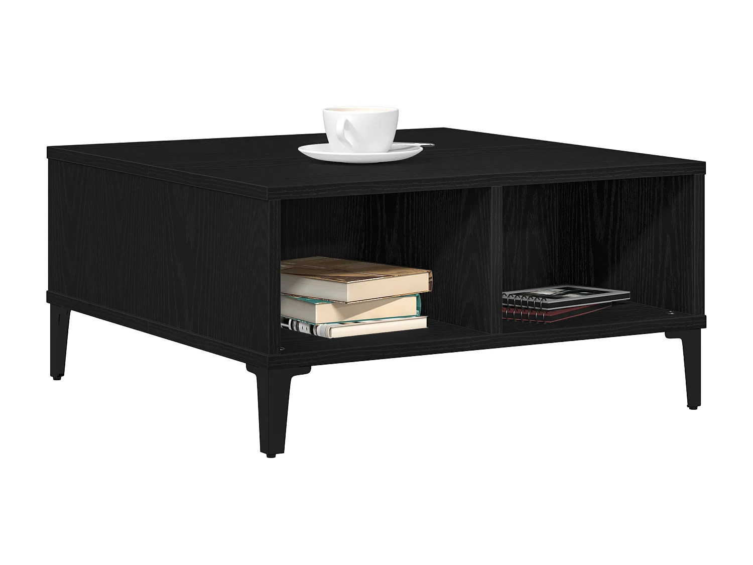 Table Basse Chêne Noir 60x60x30 cm Bois D'ingénierie