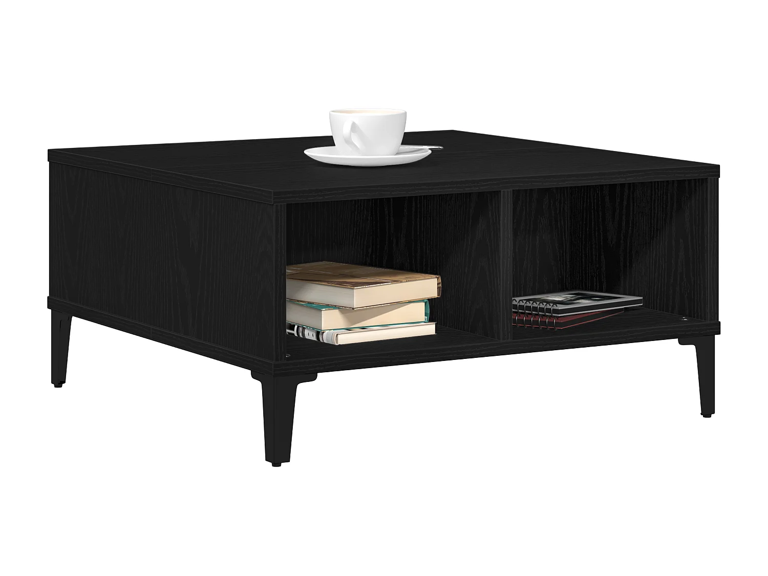 Table Basse Chêne Noir 60x60x30 cm Bois D'ingénierie