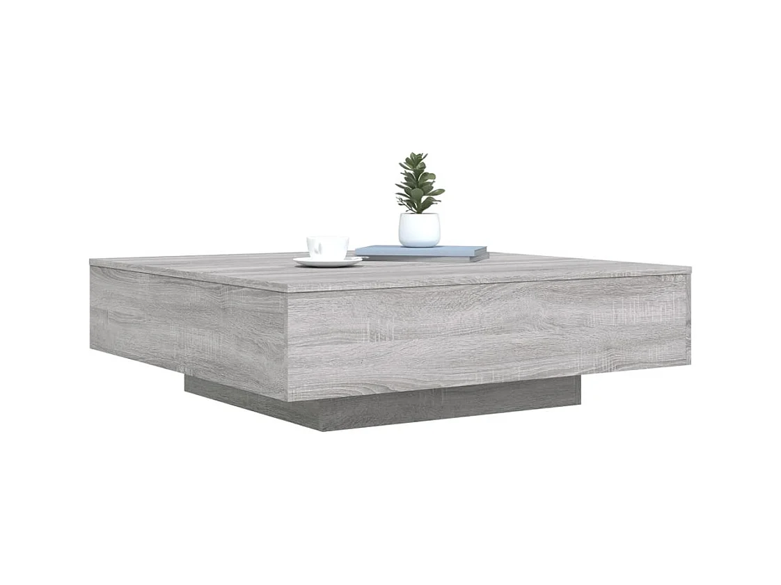 Table basse sonoma gris 100x100x31 cm bois d'ingénierie
