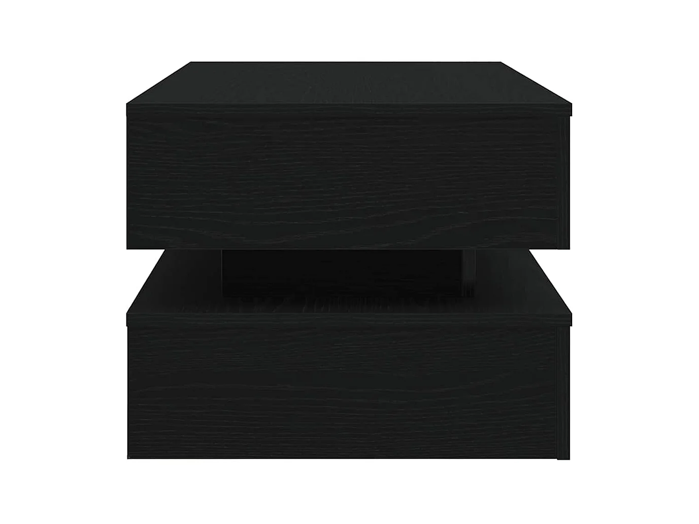 Table basse avec lumières LED chêne noir 90x50x40 cm