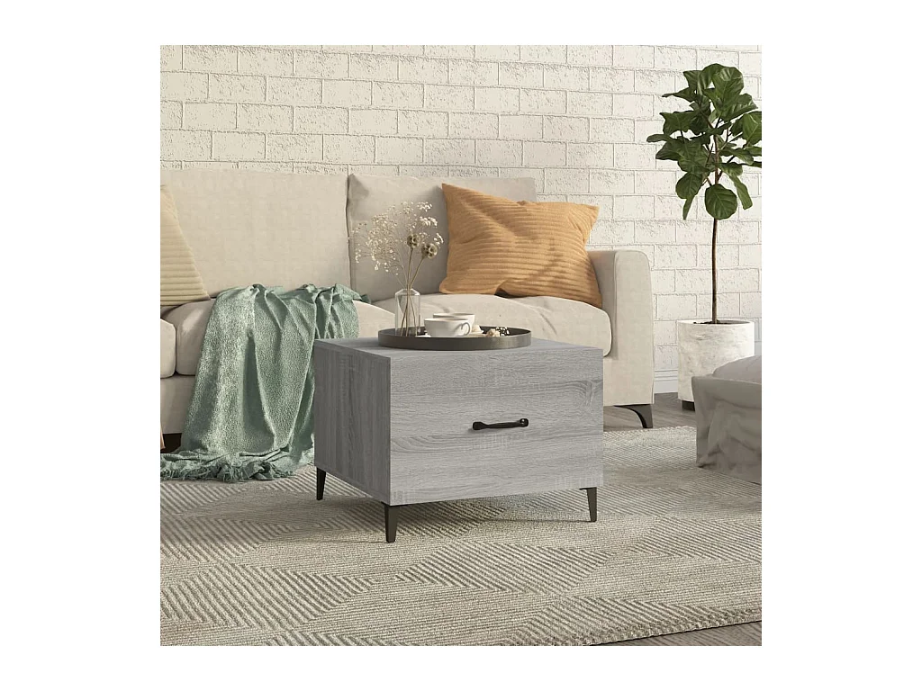 Sonoma salontafel met metalen poten, grijs, 50x50x40 cm