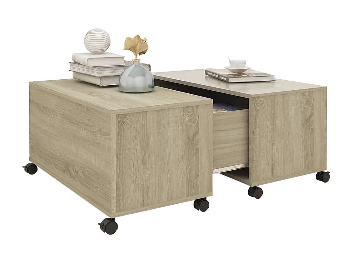 Tavolino da caffè in rovere Sonoma 75x75x38 cm in legno ingegnerizzato