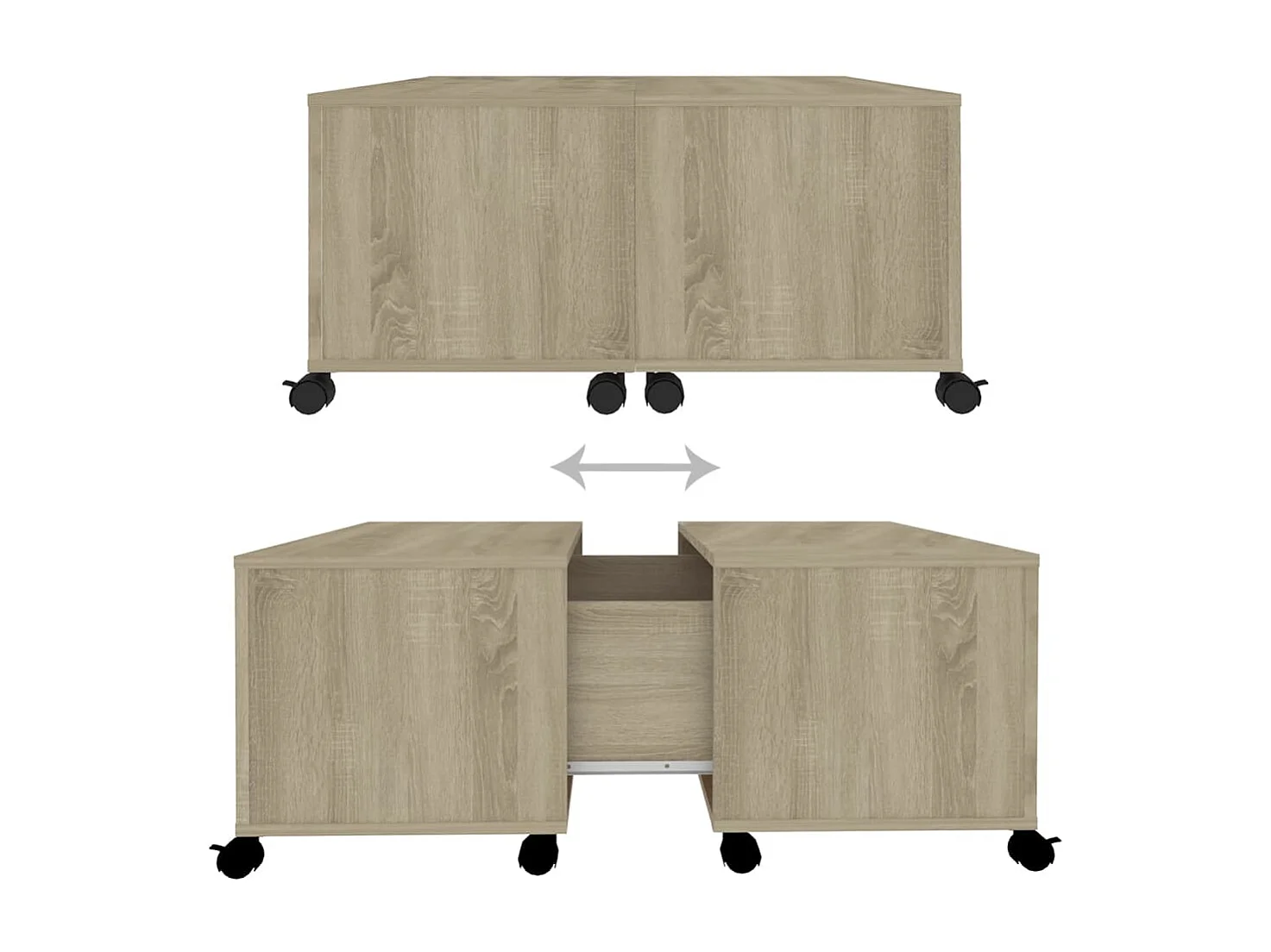 Tavolino da caffè in rovere Sonoma 75x75x38 cm in legno ingegnerizzato