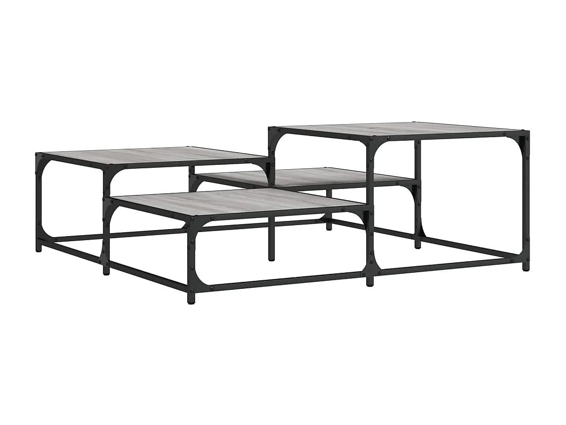 Tavolino Sonoma grigio 107x107x40 cm in legno ingegnerizzato